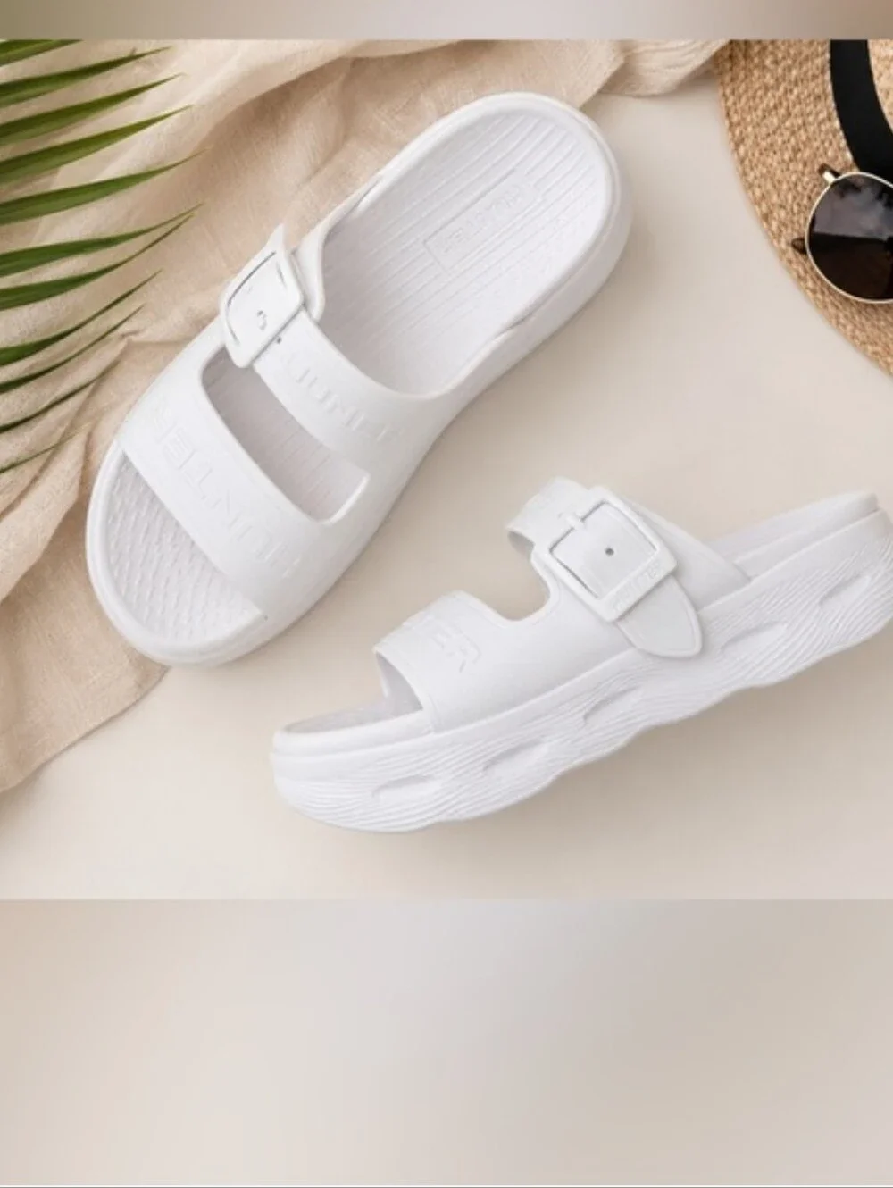 HUNTER Greta Slide Sandal white Size 6
